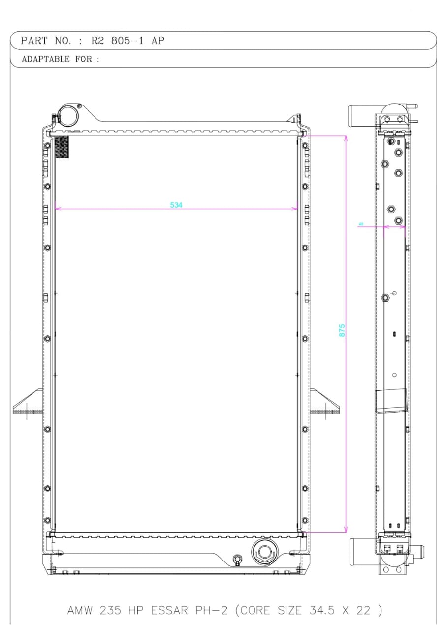 AMW 235 HP ESSAR PH-2 (CORE SIZE 34.5 X 22 )