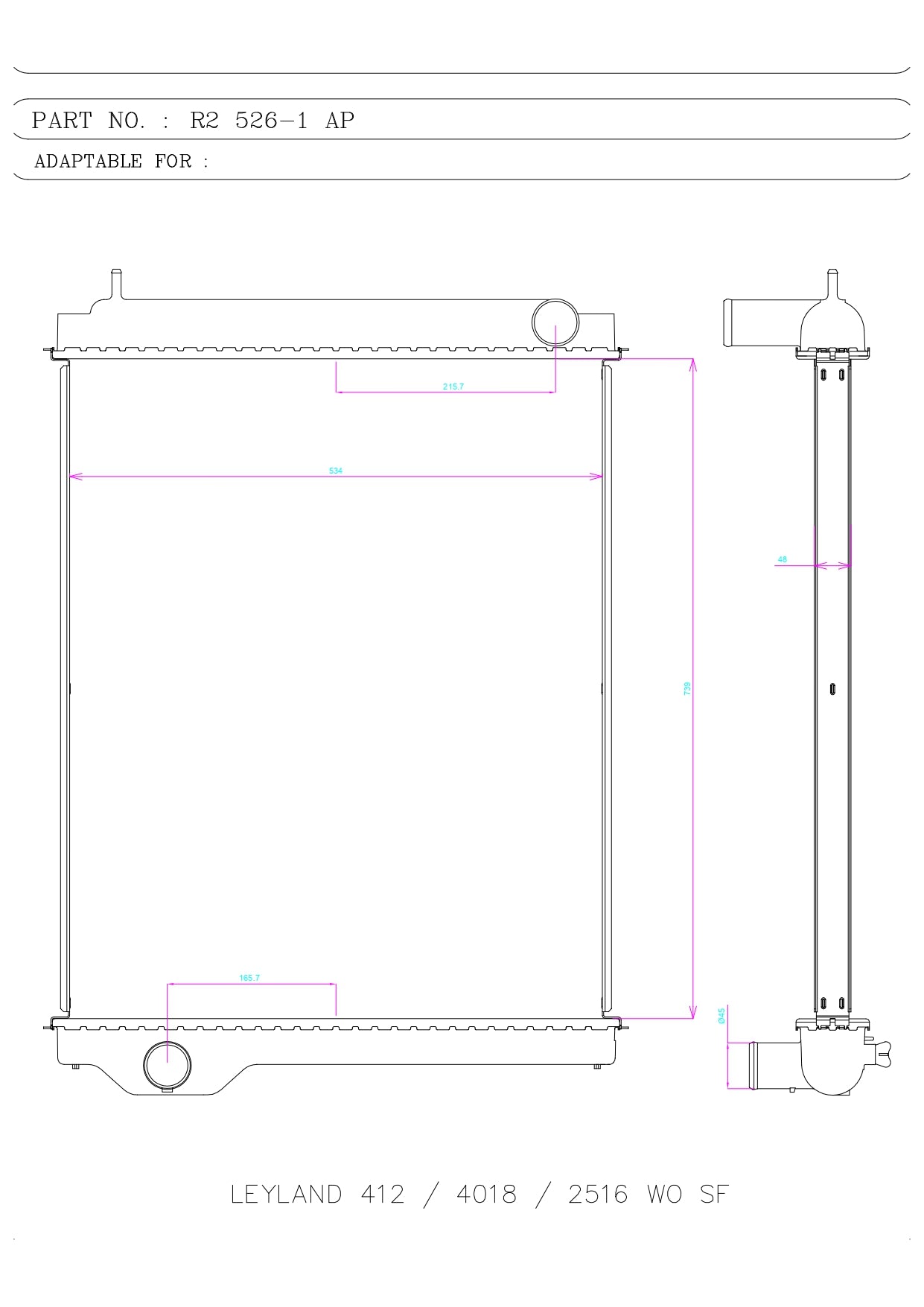 LEYLAND 412 / 4018 / 2516 WO SF