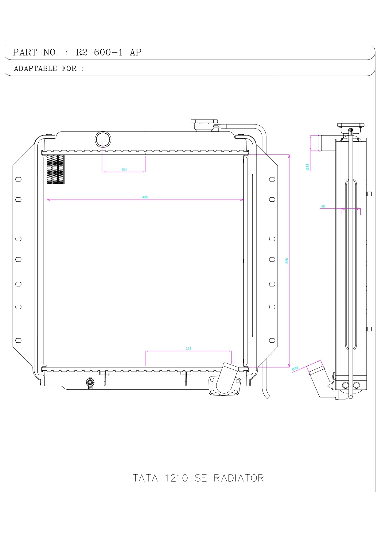 TATA 1210 SE RADIATOR