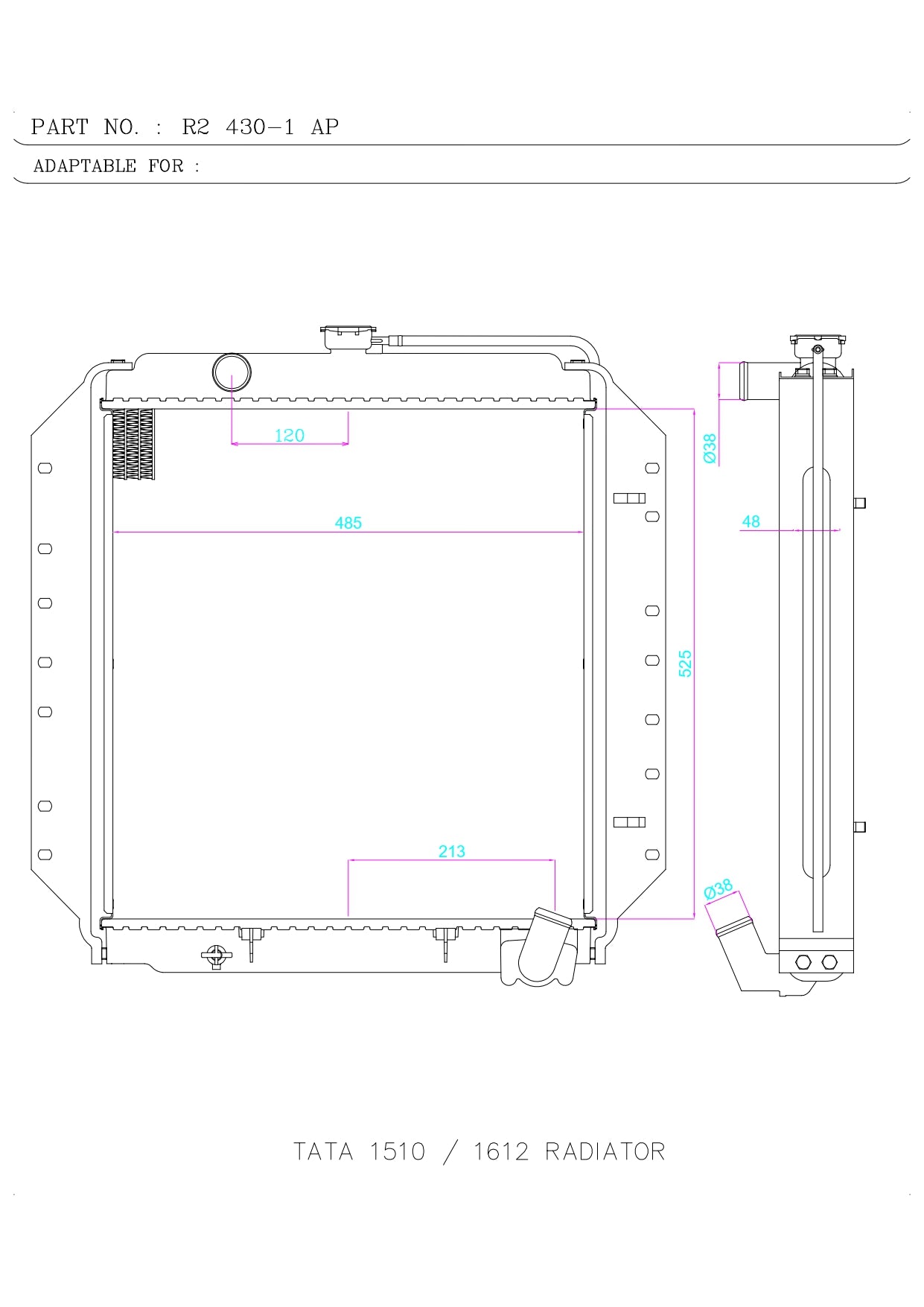 TATA 1510 / 1612 RADIATOR