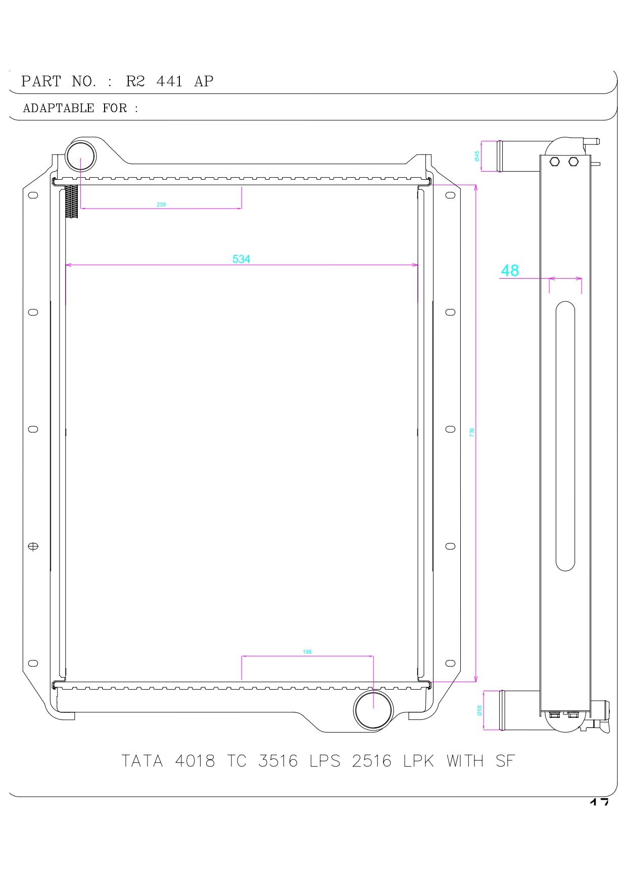 TATA 4018 TC 3516 LPS 2516 LPK WITH SF