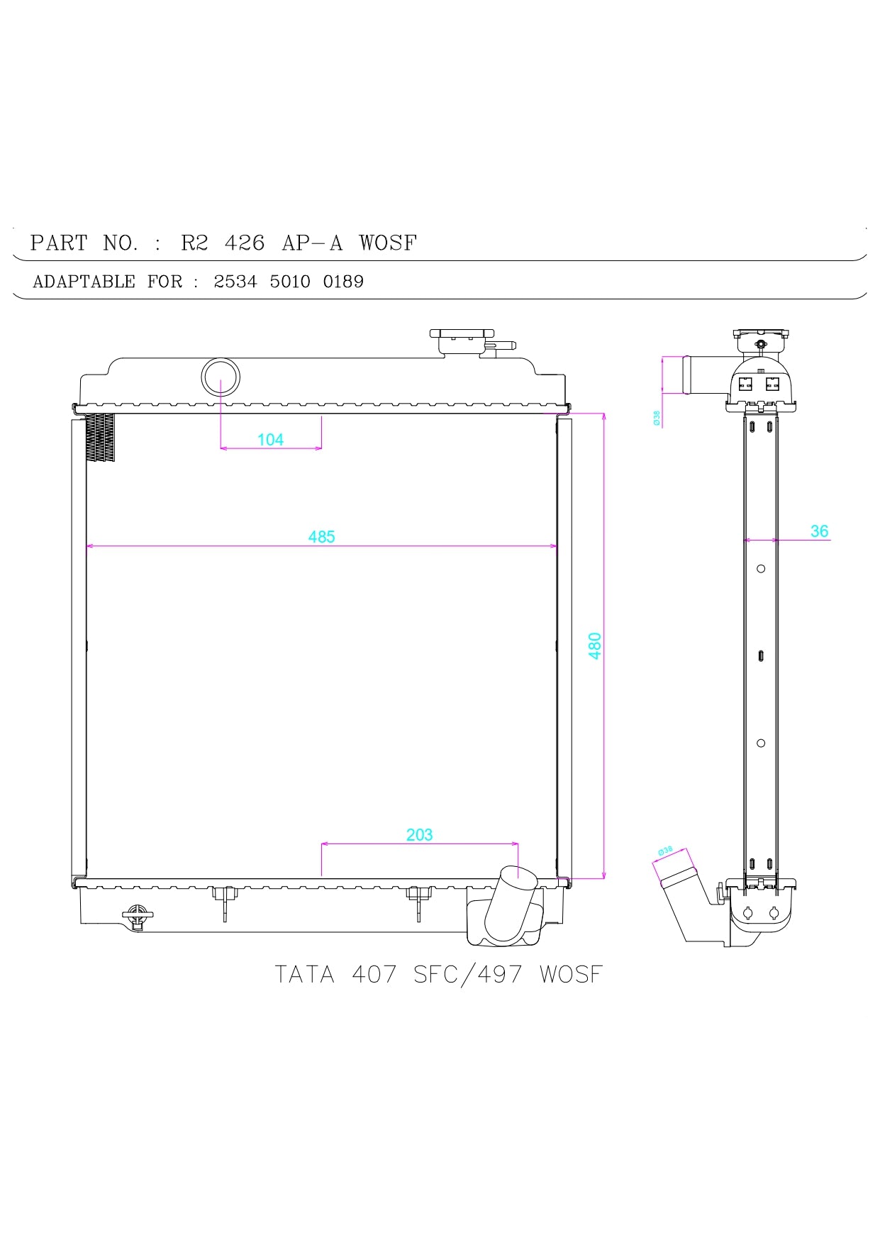 TATA 407 SFC/497 WOSF