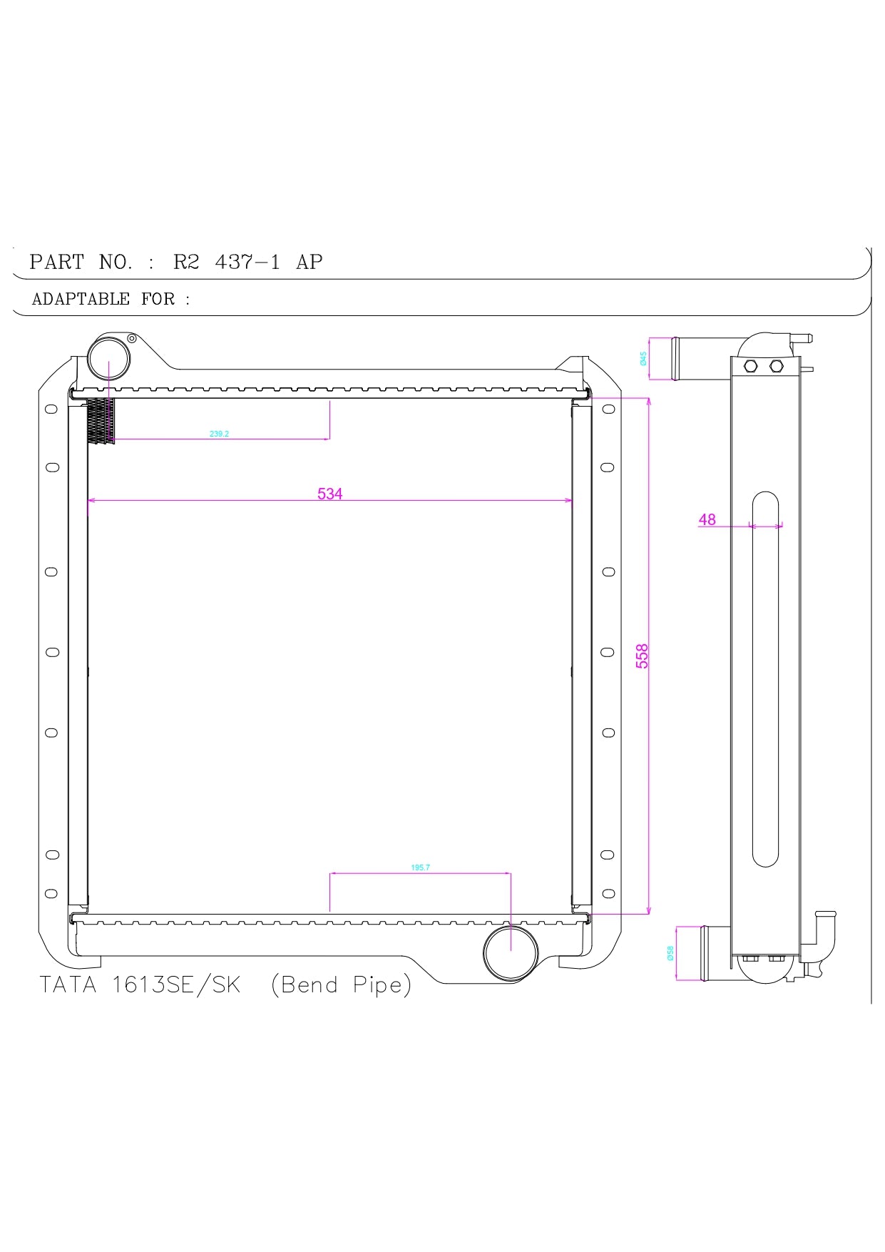 TATA 1613SE/SK  (Bend Pipe)